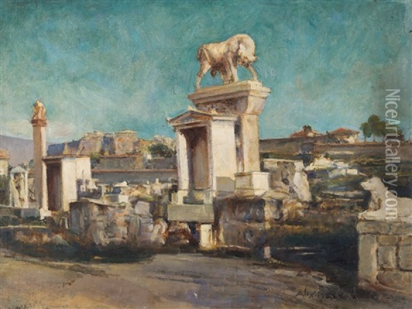 Kerameikos Of Athens Oil Painting - Alexander Barkoff