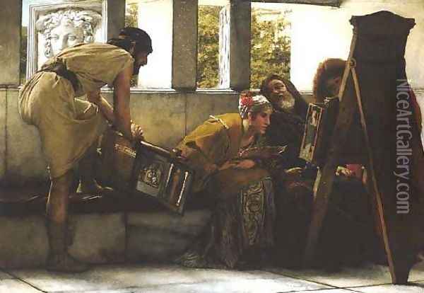 A Roman Studio Oil Painting - Sir Lawrence Alma-Tadema