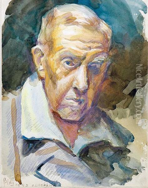 Autoportret Oil Painting - Stanislaw Kamocki