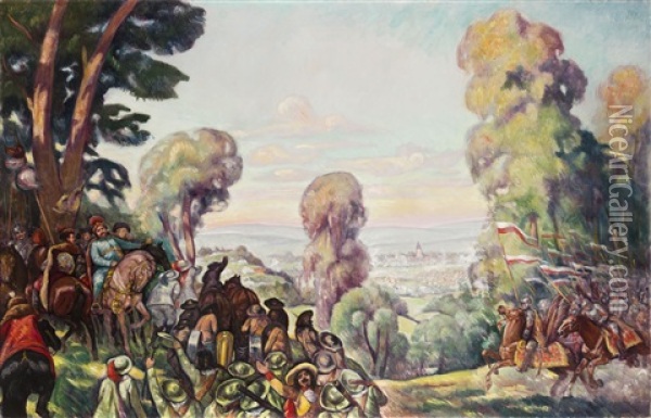 The Relief Of Vienna Oil Painting - Adam Hannytkiewicz
