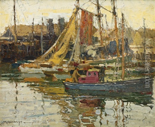 Gloucester Oil Painting - Frederick J. Mulhaupt