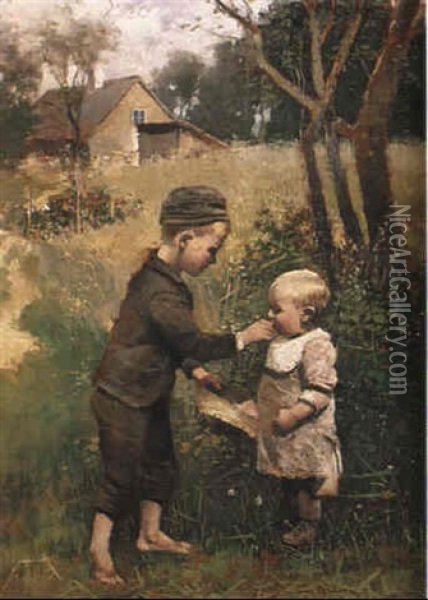 Lillebror Matas Oil Painting - Johan Severin Nilsson