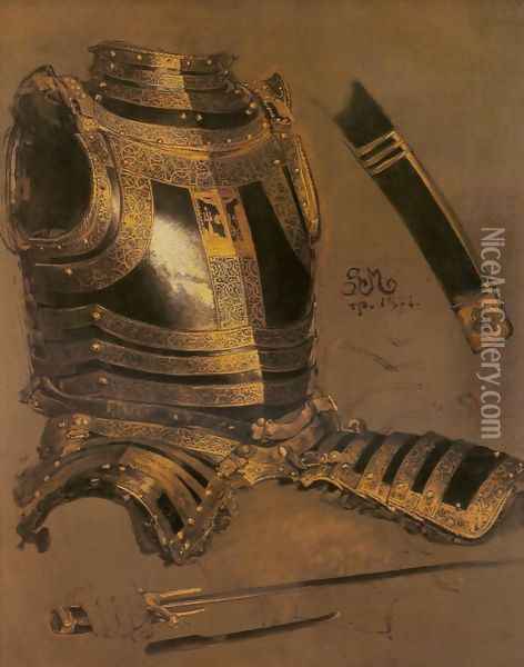 Stephen Bathory's Armour Oil Painting - Jan Matejko
