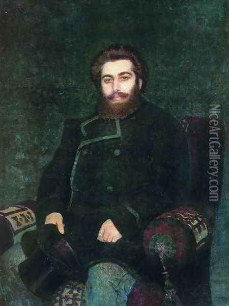 Portrait of painter Arkhip Ivanovich Kuindzhi Oil Painting - Ilya Efimovich Efimovich Repin