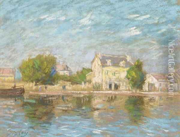 Bord De La Seine À Saint MammÈs Oil Painting - Alfred Sisley