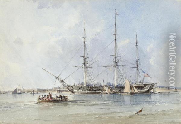 The Blackwall Frigate Oil Painting - George Chambers