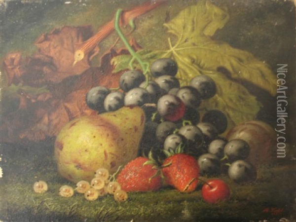 Summer Fruits (pair) Oil Painting - Henry George Todd