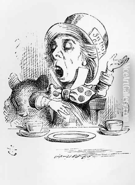 The Mad Hatter, illustration from Alices Adventures in Wonderland, by Lewis Carroll, 1865 Oil Painting - John Tenniel