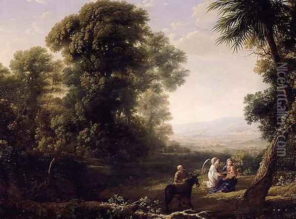 The Rest on the Flight into Egypt, 1635-6 Oil Painting - Claude Lorrain (Gellee)