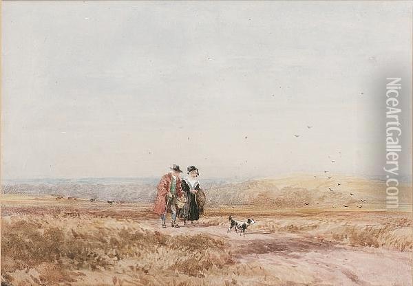 Crossing The Moors Oil Painting - David I Cox