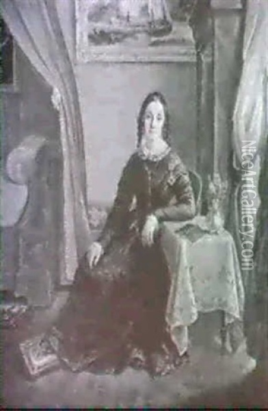 Frau In Interieur Oil Painting - Clementine De Bar