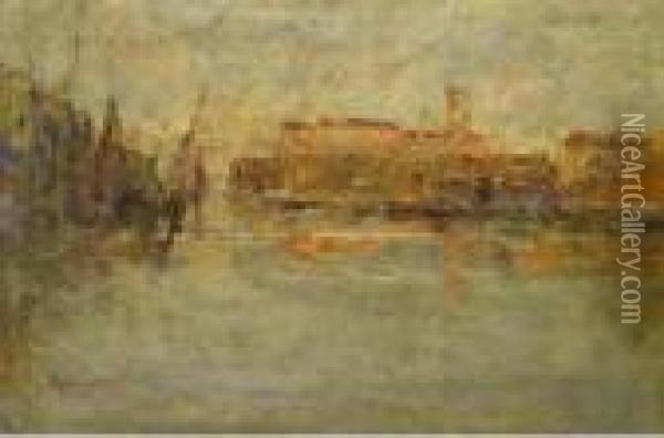 Paese Lagunare Oil Painting - Leonardo Bazzaro