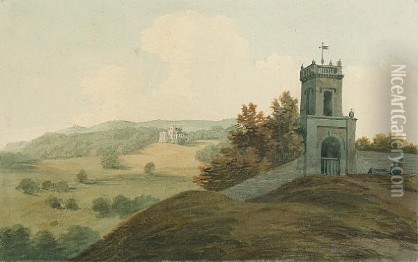 Kings Weston House And Shirehampton Park From The Penpole Gate, Bristol Oil Painting - John Warwick Smith