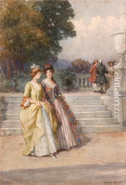 An Afternoon Stroll Oil Painting - Georges Sheridan Knowles