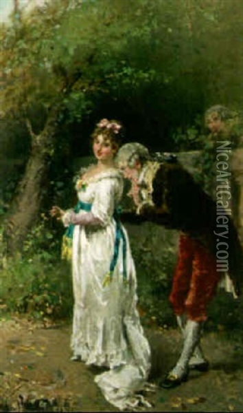 The Suitor Oil Painting - Francesco Peluso
