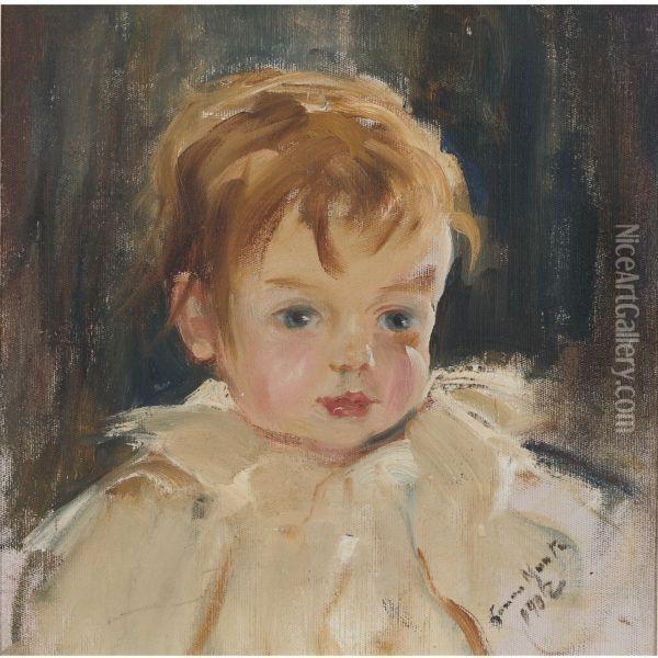 Portrait Of A Little Boy Oil Painting - Laura Adeline Muntz-Lyall