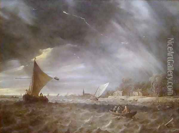 The Thunderstorm Oil Painting - Jan van Goyen