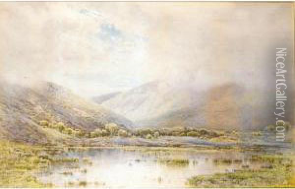 Lake District View Oil Painting - Frederick Tucker
