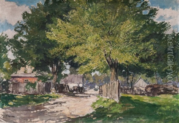 Na Vesnici Oil Painting - Gustav Macoun