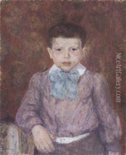 Portrait D'un Jeune Garcon Oil Painting - Eugene Antoine Durenne