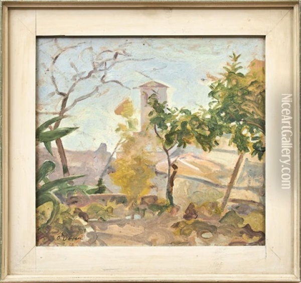 Blick Auf Den Kirchturm In Assisi Oil Painting - Otto Boveri