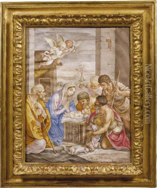 Adorazione Dei Pastori Oil Painting - Giacomo Antonio Boni