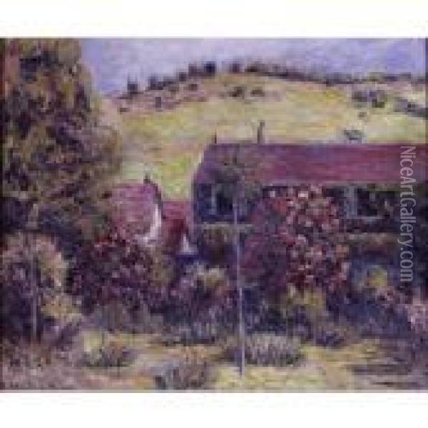 La Roseraie A Giverny (maison De Monet) Oil Painting - Blanche Hoschede-Monet