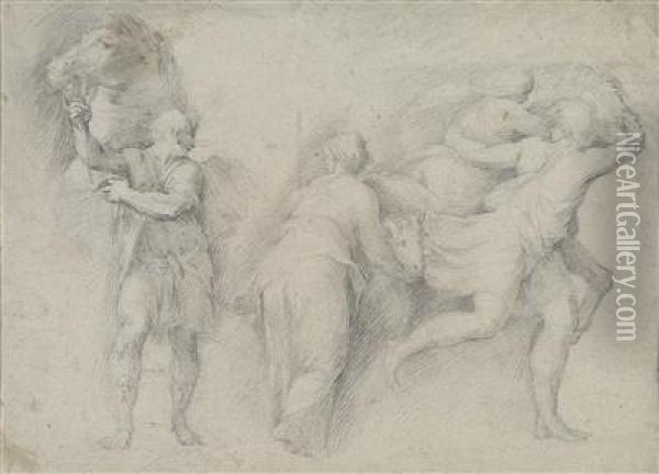 Apollo Und Diana Toten Die Kinder Der Niobe Oil Painting - Polidoro Da Caravaggio (Caldara)