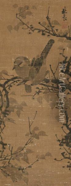 Birds On Tree Branches Oil Painting - Lin Liang