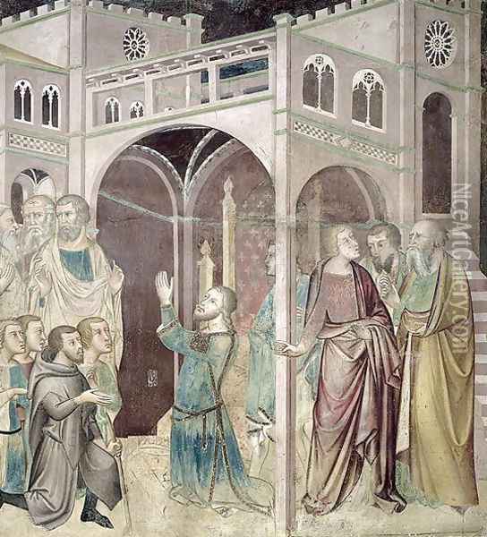 Job Thanking God, 1356-67 Oil Painting - Manfredi de Battilor Bartolo Di Fredi Fredi