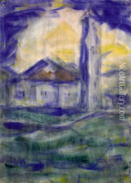 Kirche In Acegno Oil Painting - Christian Rohlfs