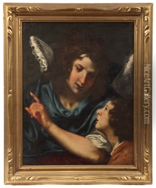 Angel With The Young Christ Oil Painting - Bernardo Cavallino