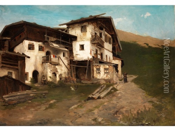 Bauernhof Oil Painting - Nikolaus Gysis