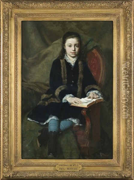 Portrait Of Mademoiselle L.c. Oil Painting - Pawel Merwart