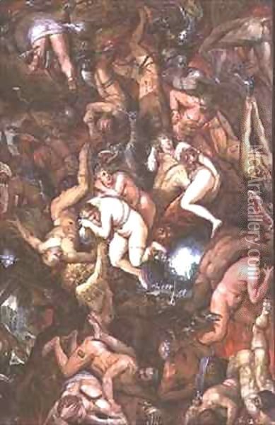 The Fall of the Damned Oil Painting - Frans the younger Francken