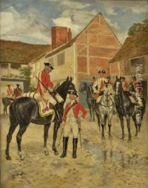 Leaving The Billet; The Advance Guard Oil Painting - Richard Caton I Woodville