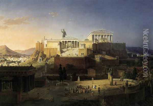 The Acropolis at Athens 1846 Oil Painting - Leo Von Klenze