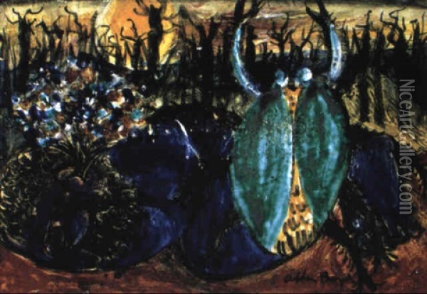 Landscape With Beetle Oil Painting - Arthur Merric Boyd