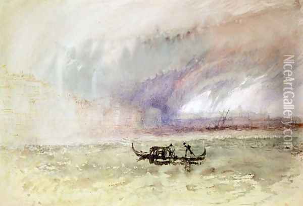 A Storm on the Lagoon, Venice Oil Painting - Joseph Mallord William Turner