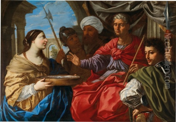 The Vestal Tuccia Oil Painting - Giovanni Battista Ruggieri