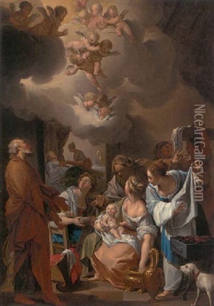 The Nativity Of The Virgin Oil Painting - Charles Joseph Natoire