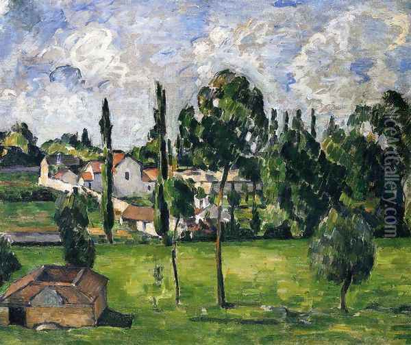 Landscape With A Canal Oil Painting - Paul Cezanne