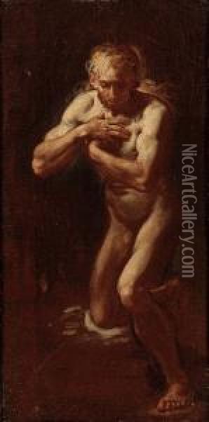Cristo Riceve Il Battesimo Oil Painting - Gian Lorenzo Bernini