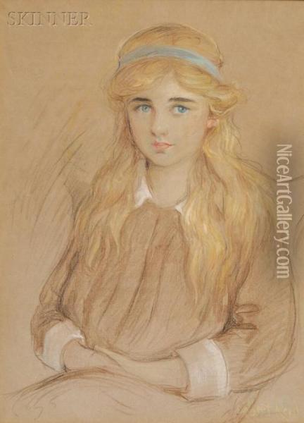 Portrait Of A Girl Oil Painting - Robert Reid
