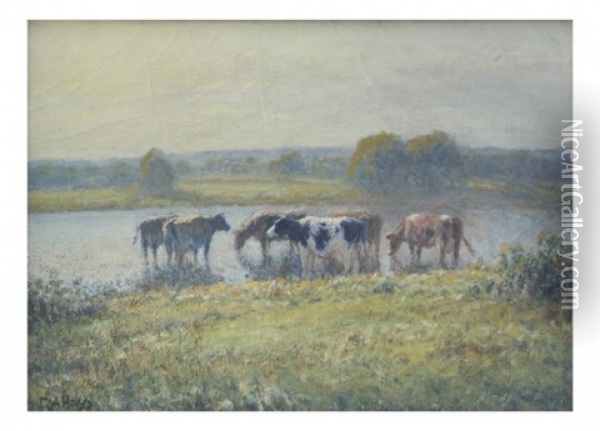 Landscape With Cattle Oil Painting - George Arthur Hays