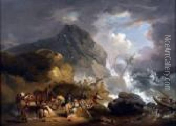A Shipwreck Oil Painting - George Morland