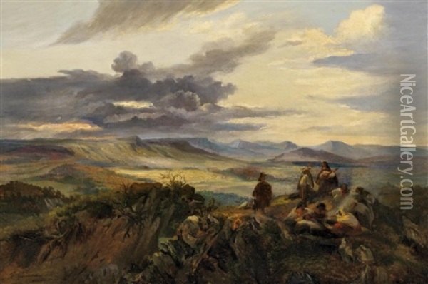 Das Lager Im Gebirge Oil Painting - Jakob Gruenenwald