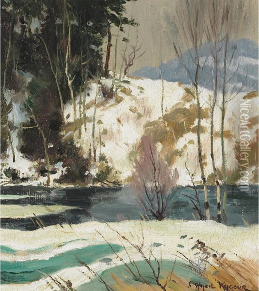 Stream In Winter Oil Painting - Andrew Wilkie Kilgour