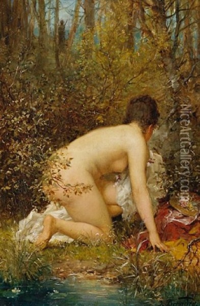 The Bather Oil Painting - Joseph Bernard