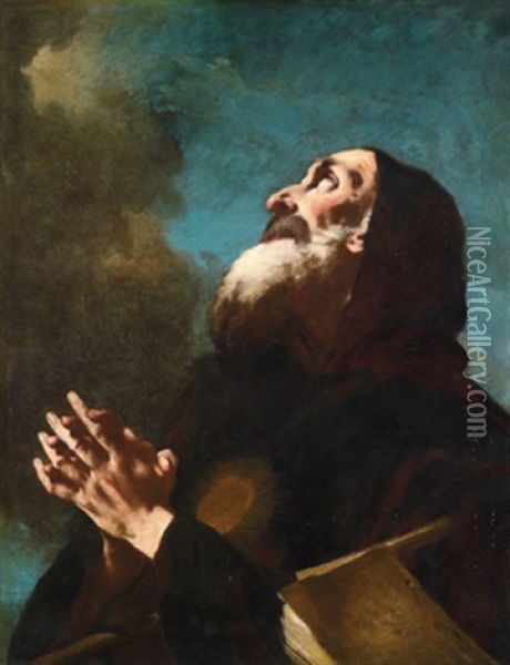 Der Heilige Franz De Paula -  San Franceco De Paula Oil Painting - Giovanni Battista Piazzetta